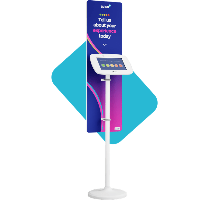Floor-standing survey kiosk
