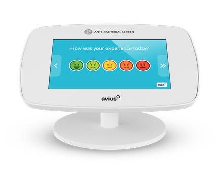 Anti-bacterial survey kiosk screen