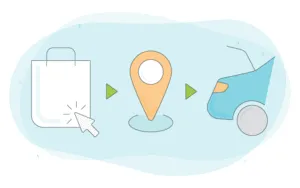 Illustration of grocery click and collect